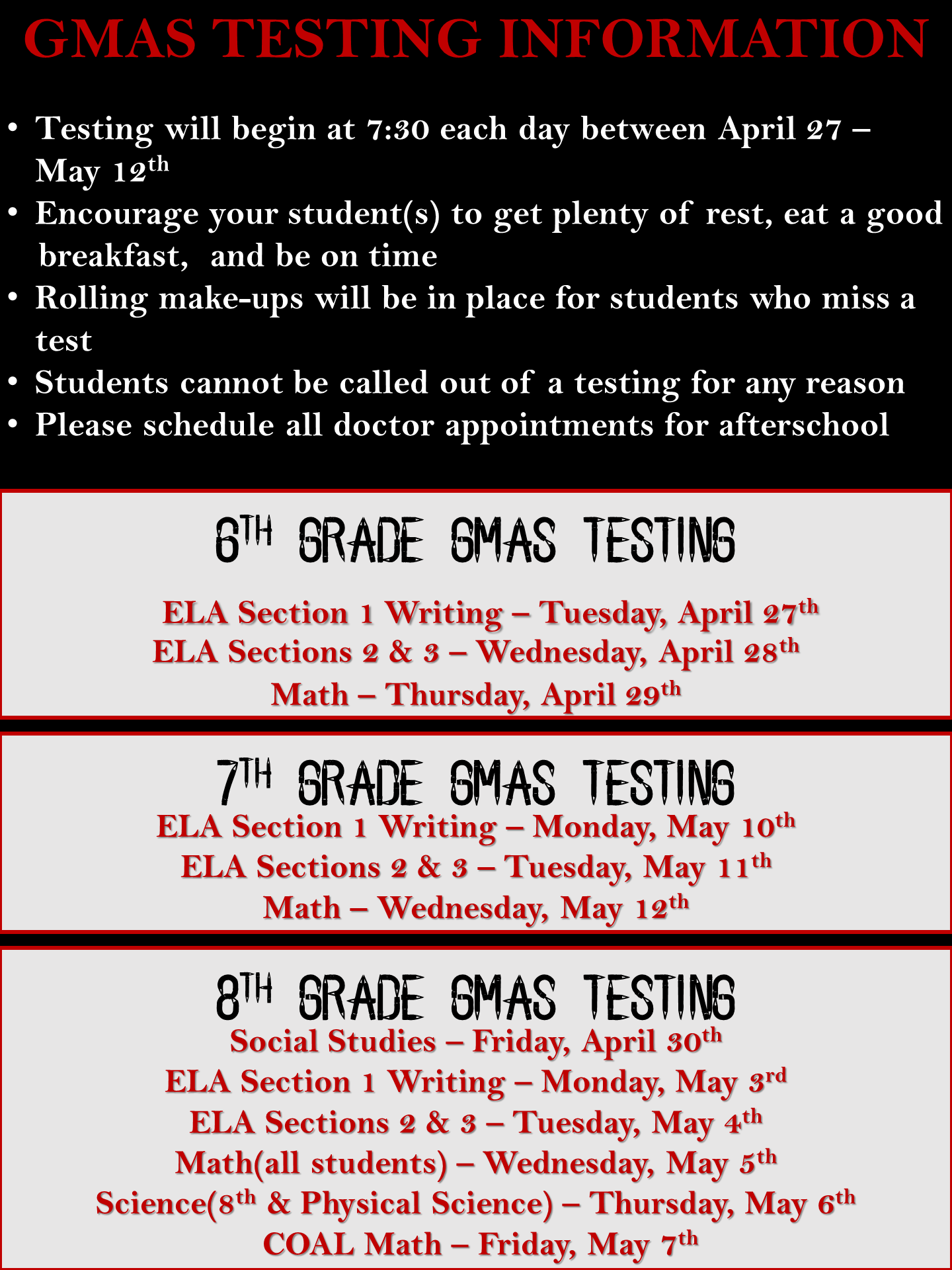 GMAS Testing Information 